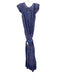 Bell Size M Blue & Purple Silk Blend V Neck Keyhole Neck Printed Maxi Dress Blue & Purple / M
