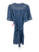 Kate Spade Size M Blue Lyocell blend V Neck Short Sleeve Tie Front Dress Blue / M