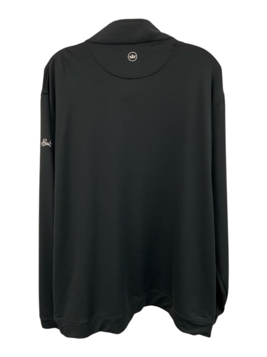 Peter Millar Size XXL Black Synthetic Solid Quarter Zip Men's Long Sleeve Shirt Black / XXL