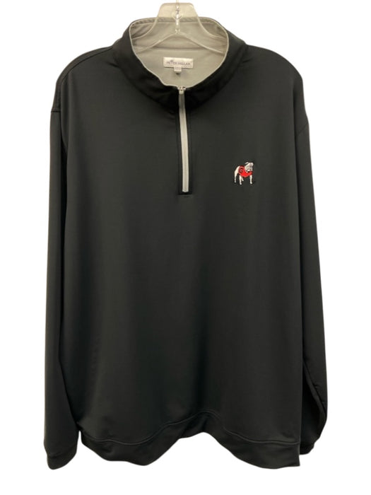 Peter Millar Size XXL Black Synthetic Solid Quarter Zip Men's Long Sleeve Shirt Black / XXL