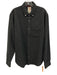 Relwen Size L Dark Gray Cotton Blend Herringbone Button Up Long Sleeve Shirt Dark Gray / L
