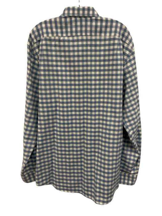 Miller Brothers Size XL Blue & White Cotton Blend Plaid Men's Long Sleeve Shirt Blue & White / XL