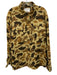 Poncho Size XL Green & Beige Print Cotton Blend Camo Button Up Long Sleeve Shirt Green & Beige Print / XL