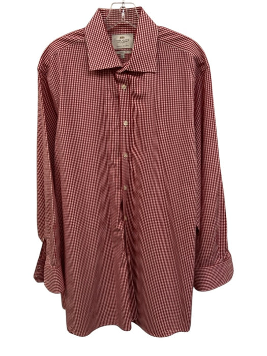 Hawes & Curtis Size 17.5 Red & White Cotton Gingham Button up Long Sleeve Shirt Red & White / 17.5