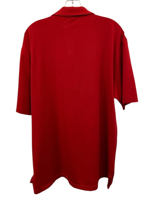 Peter Millar Size XL Red Synthetic Solid Athletic Polo Men's Short Sleeve Red / XL