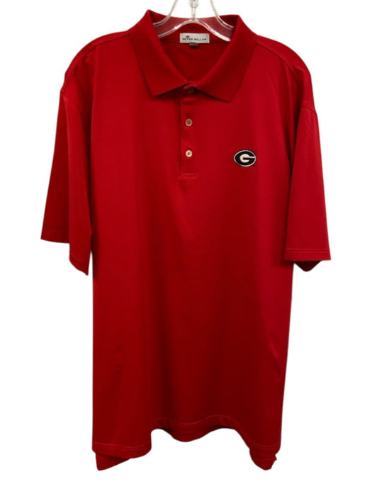 Peter Millar Size XL Red Synthetic Solid Athletic Polo Men's Short Sleeve Red / XL