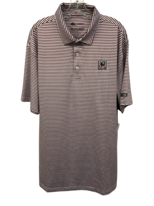 Onward Reserve Size XL White & Red Synthetic Striped Polo Men's Short Sleeve White & Red / XL