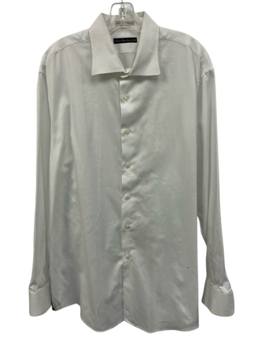 Miller Brothers Size 17.5 White Cotton Solid Button Up Men's Short Sleeve White / 17.5