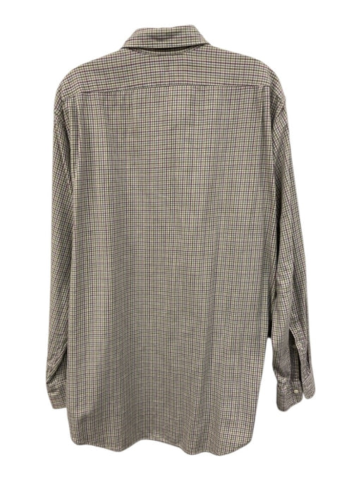 Sid Mashburn Size XL Purple & Green Cotton Plaid Button Up Men's Short Sleeve Purple & Green / XL