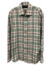 Ledbury Size Est L Green & Pink Cotton Blend Plaid Flannel Long Sleeve Shirt Green & Pink / Est L