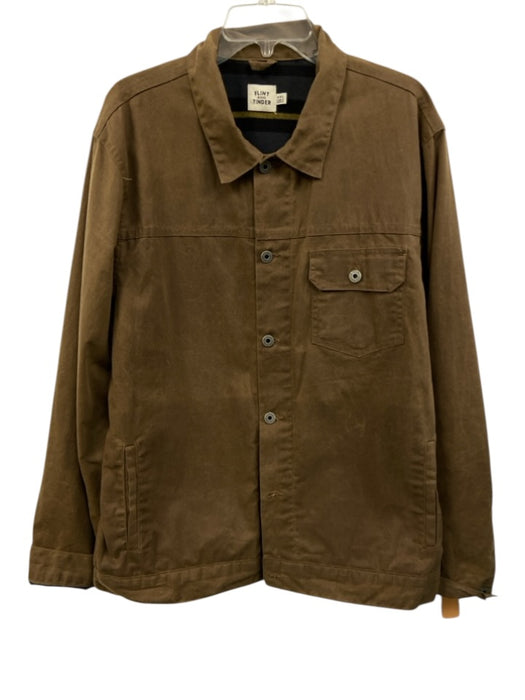 Flint and Tinder Size XXL Tan Cotton Solid Waxed Button up Men's Jacket Tan / XXL