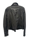 ALLSAINTS Size 10 Dark Gray Sheep Leather Zip Front Quilted Pockets Moto Jacket Dark Gray / 10