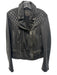 ALLSAINTS Size 10 Dark Gray Sheep Leather Zip Front Quilted Pockets Moto Jacket Dark Gray / 10