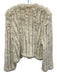 heartloom Size Medium Cream White Rabbit Fur Hook & Eye Striped Jacket Cream White / Medium