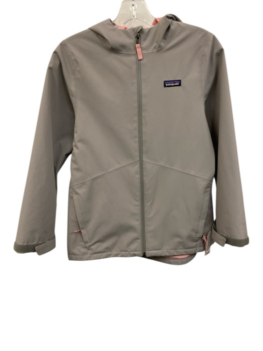 Patagonia Size Large Gray & Pale Pink Polyester Long Sleeve Zip Front Jacket Gray & Pale Pink / Large