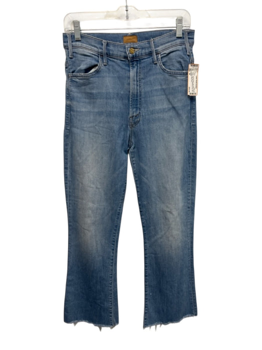 Mother Size 28 Light Wash Cotton Denim High Rise Whiskering Raw Hem Jeans Light Wash / 28