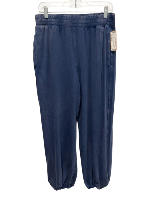 FP Movement Size Medium Blue Cotton Blend Elastic Waist Faded Wide Leg Pants Blue / Medium