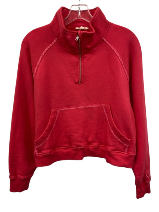 Roller Rabbit Size Medium Hot pink Cotton Blend Long Sleeve Quarter Zip Sweater Hot pink / Medium