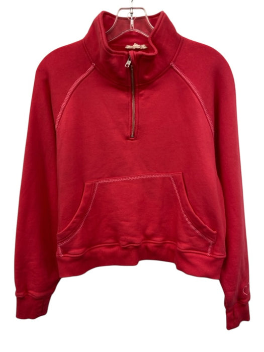 Roller Rabbit Size Medium Hot pink Cotton Blend Long Sleeve Quarter Zip Sweater Hot pink / Medium
