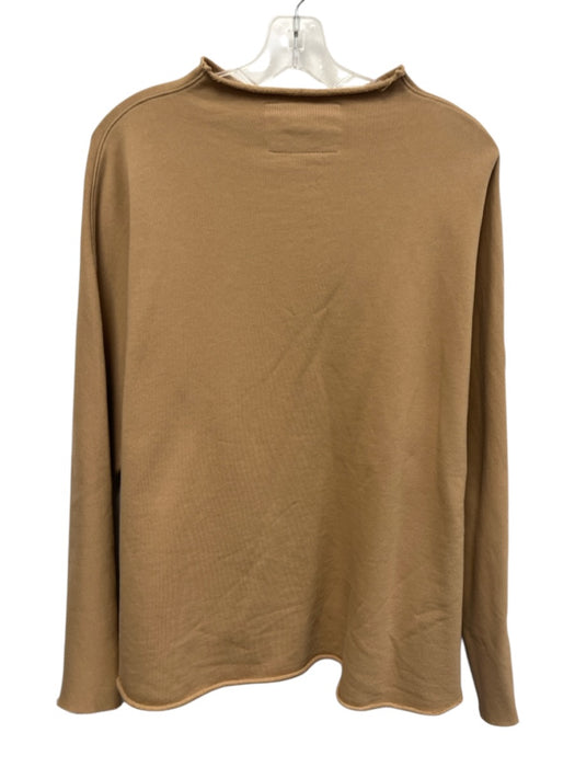 Frank & Eileen Size Medium Tan Brown Cotton Long Sleeve Raw Hem Sweater Tan Brown / Medium