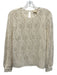 Sezane Size 38 Beige White Cotton Blend Long Sleeve Floral Eyelet Top Beige White / 38