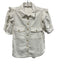 Pilcro Size Small white & tan Cotton Denim Button Front Contrast Stitch Top white & tan / Small