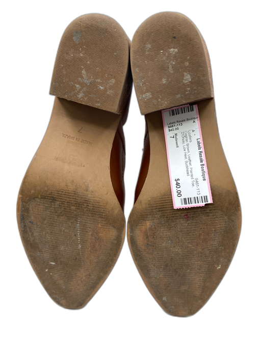 Madewell Shoe Size 7 Cognac Brown Leather Pointed Toe D'Orsay Low Heel Loafers Cognac Brown / 7
