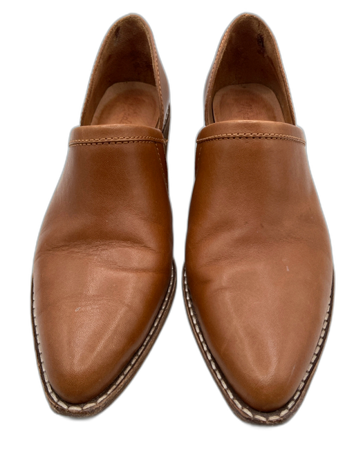 Madewell Shoe Size 7 Cognac Brown Leather Pointed Toe D'Orsay Low Heel Loafers Cognac Brown / 7