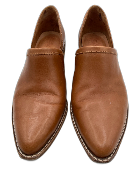 Madewell Shoe Size 7 Cognac Brown Leather Pointed Toe D'Orsay Low Heel Loafers Cognac Brown / 7