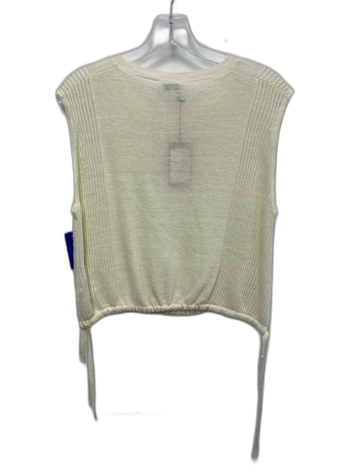 Rachel Comey Size XS Ecru Cream Linen Sleeveless Cable Knit Cinch Waist Top Ecru Cream / XS