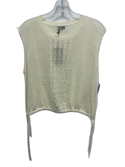 Rachel Comey Size XS Ecru Cream Linen Sleeveless Cable Knit Cinch Waist Top Ecru Cream / XS