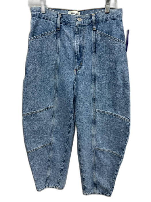 Agolde Size 27 Medium Wash Cotton Denim Zip Fly High Rise Barrel Leg Jeans Medium Wash / 27