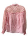 Jonathan Simkhai Size XS Pink & White Cotton Floral Embroidered Detail Top Pink & White / XS
