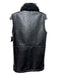 Jkt Size Small Black Vegan Leather Sheen Shearling Zip Detail Biker Vest Black / Small