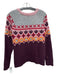 Cinq a Sept Size Medium Pink, Gray & Burgundy Acrylic & Wool Knit Sweater Pink, Gray & Burgundy / Medium