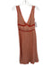 Sportmax Size 6 Orange & White Silk Sleeveless Polka Dot V Neck Midi Dress Orange & White / 6