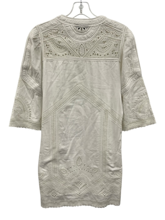 Sea New York Size 2 White Cotton Long Sleeve Cut Out V Neck Midi Dress White / 2