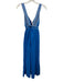 J Crew Size XXS Blue Linen & Cotton Sleeveless Embroidered Detail Midi Dress Blue / XXS