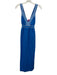 J Crew Size XXS Blue Linen & Cotton Sleeveless Embroidered Detail Midi Dress Blue / XXS