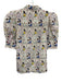 Alice + Olivia Size XS White & Multi Silk Short Puff Sleeve Button Up Cards Top White & Multi / XS