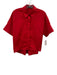 Alice + Olivia Size S Red Cotton Blend Short Sleeve Button Up Collar Top Red / S