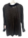 Zara Size S Black Linen Long Sleeve Button Up & Collar Top Black / S