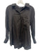 Zara Size S Black Linen Long Sleeve Button Up & Collar Top Black / S