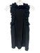 Zimmermann Size 0 Black Silk Ruffle Accent Sleeveless Split Neck Top Black / 0
