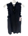 Zimmermann Size 0 Black Silk Ruffle Accent Sleeveless Split Neck Top Black / 0