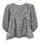 India Collection Emerson Fry Size XS/S White & Gray Cotton All Over Print Top White & Gray / XS/S