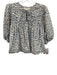 India Collection Emerson Fry Size XS/S White & Gray Cotton All Over Print Top White & Gray / XS/S