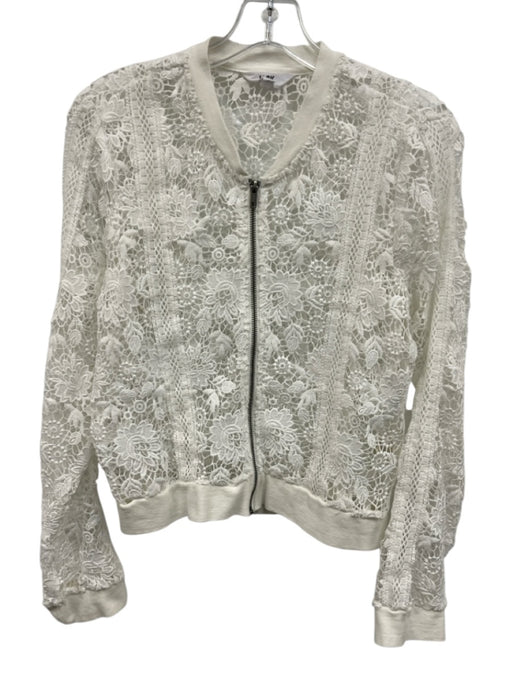 Jack Size S White Polyester Long Sleeve Knit Zip Up Top White / S