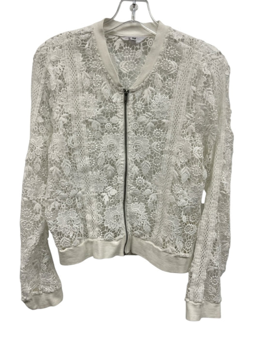 Jack Size S White Polyester Long Sleeve Knit Zip Up Top White / S