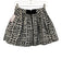 Alice + Olivia Size 0 White & Black Polyester Puff Pleats All Over Print Skirt White & Black / 0